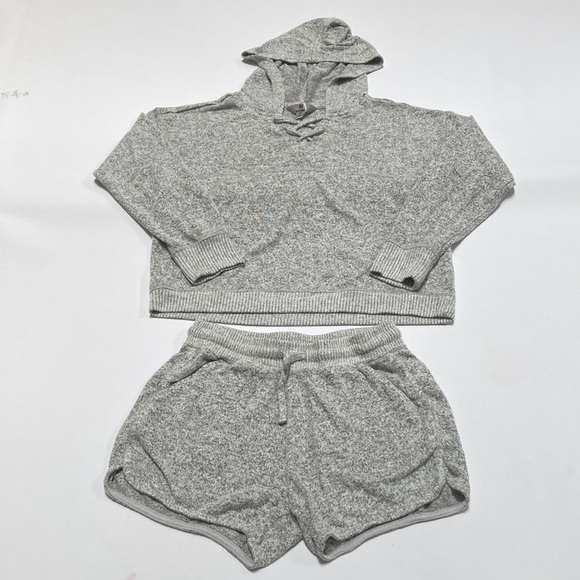 Runway Grey Hoodie and Shorts Coordinates Set - Picture 1 of 5